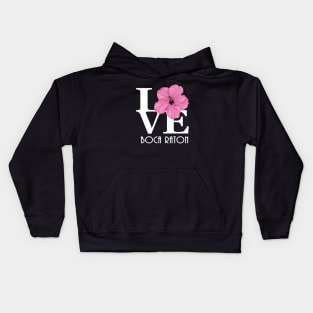 LOVE Boca Raton Hibiscus Kids Hoodie